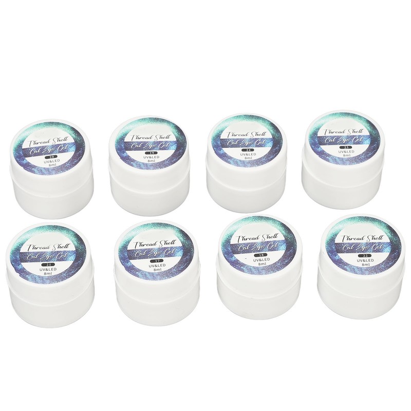 Holographic Nail Polish Set 8 Colors Glitter Smoothing Texture Nail