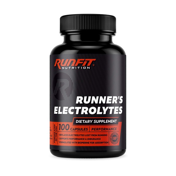 Runner's Electrolytes - Stop Cramps Now - Boosts Endurance & Stops Muscle Fatigue - Salt Electrolyte Pills - Boosts Hydration - Replenishes Exact Electrolytes Lost While Running - 100 Capsules