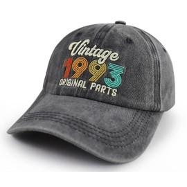 91th 81th 71th 61th 51th 41th 31th Birthday Gifts for Women Men, Vintage 1933 1943 1953 1963 1973 1983 1993 Hat, Embroidered Black-8, One Size