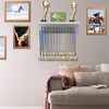 WRONWA Medal Hanger Display with Shelf, Wall Mounted Bamboo Trophy
