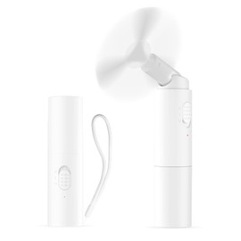 Andwing Handheld Fan Rechargeable, Mini Portable Fan Small Hand Fan, 3000mAh Battery Operated 22Hrs+ Makeup Eyelash Fan Personal Fan Gifts for Women Girls Men Travel Indoor Outdoor (White)