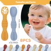 8PCS Juego Cucharas Masticables de Silicona, con Protuberancias para Dentición,