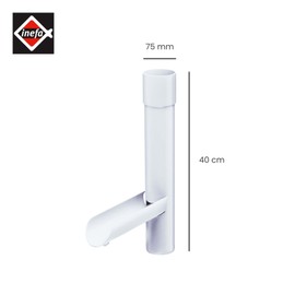 INEFA Rain collector for downpipe, PVC DN75 / 75 mm, white, water flap for downpipe, gutter accessories, made in Germany
