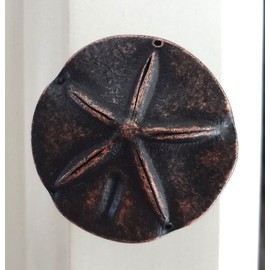 Sand Dollar Drawer Knob, Beach Cabinet Pull, Solid Metal, Oil Rubbed Bronze Finish