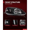 Torchbeam Headlight Assembly, Replacement for Civic 1999-2000, Bumper Headlamp Black