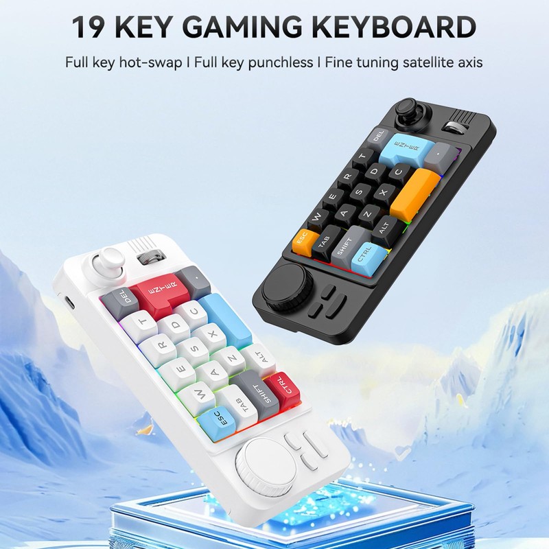 UncleS Double Scroll Wheel Mechanical Keyboard 19 Key Small Keypad
