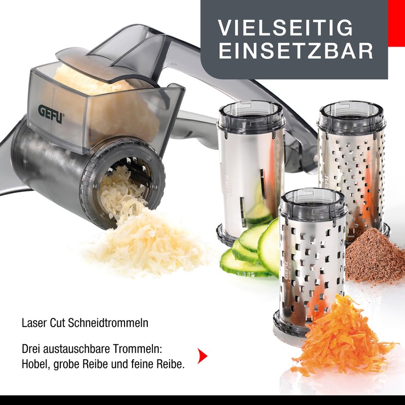 Gefu Rotary Grater Rullare, Stainless Steel Multi-Colour, 27 x 15