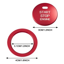 TOMALL Aluminum Engine Start Stop Push Button Cover Trim Compatible with Subaru Forester Legacy Impreza Outback Ascent BRZ XV Car Engine Ignition Start Button Cap Surrounding Trim Ring (Red)