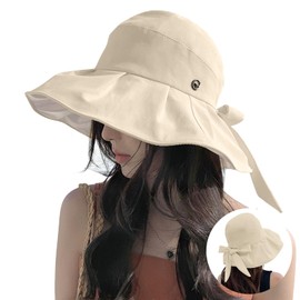 SIVAN Women's UV Protection Hat, Large Size, UV Protection, Professional Organization UPF 50+ (Certified), 3.9 inches (10 cm) Wide Brim, Overwhelming Small Face Effect, Sun Protection Hat, Deepening