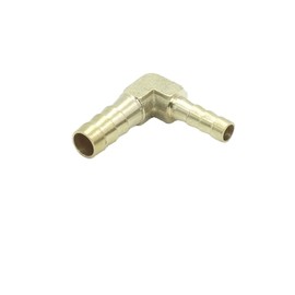 CDQBWKJGFJ 3 Pcs Brass 1/4" x 3/8" Hose Barb Elbow Reducer 90 Degree L Right Angle Barbed Fitting Water Fuel Air
