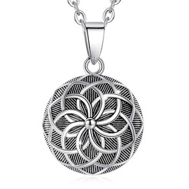 EUDORA Harmony Ball Angel Caller Pregnancy Women Necklace Life Flower Vintage Pendant Wishing Chime Ball Bola Necklace for Future Mama Fashion Jewellry Original Gift for Women, 30inch + 45inch