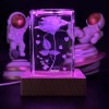 Toolzia 3D Crystal Rose Night Light with Wood Base