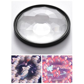 Kaleidoscope Filter, 67MM Prism Film Variable Multi Refraction Special Effects Glass Lens Photography Accessories for DSLR Cinematice Video and Photo, Filter Pouch Included