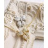 VINGTAINE Ribbon Cubic Zirconia Necklace, Slide Adjuster, Slide Chain, C2-27A-S,