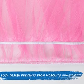 Mosquito Net for Stroller Durable Baby Mosquito Net Perfect Bug Net for Strollers, Bassinets, Cradles, Playards, Pack N Plays and Portable Mini Crib, Baby Insect Netting, Pink