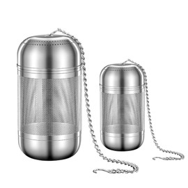 RYEWGRV Colador de Especias, Juego de 2 Infusor de Té de Acero Inoxidable, Filtro de Té de Malla Extra Fina, Infusores de Té Reutilizable para Preparar Té Suelto, Especias y Condimentos