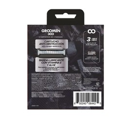 Groomen 300 120 días Cartuchos Desechables 3 Navajas 2 Piezas