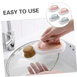 CHILDWEET 4 Pcs Cleaning Brush Versatile Decontamination Sponge Brushes for Efficient Household Cleaning Light Weight with Comfortable Handles for Kitchen and Bathroom Use