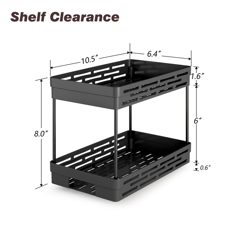 Pull Out Spice Rack Organizer for Cabinet, 2 Pack Widen