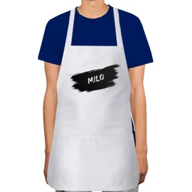 Makoroni - Milo Name Apron Adjustable Kitchen Chef Apron with 2 Pockets Cooking Baking, DesT83