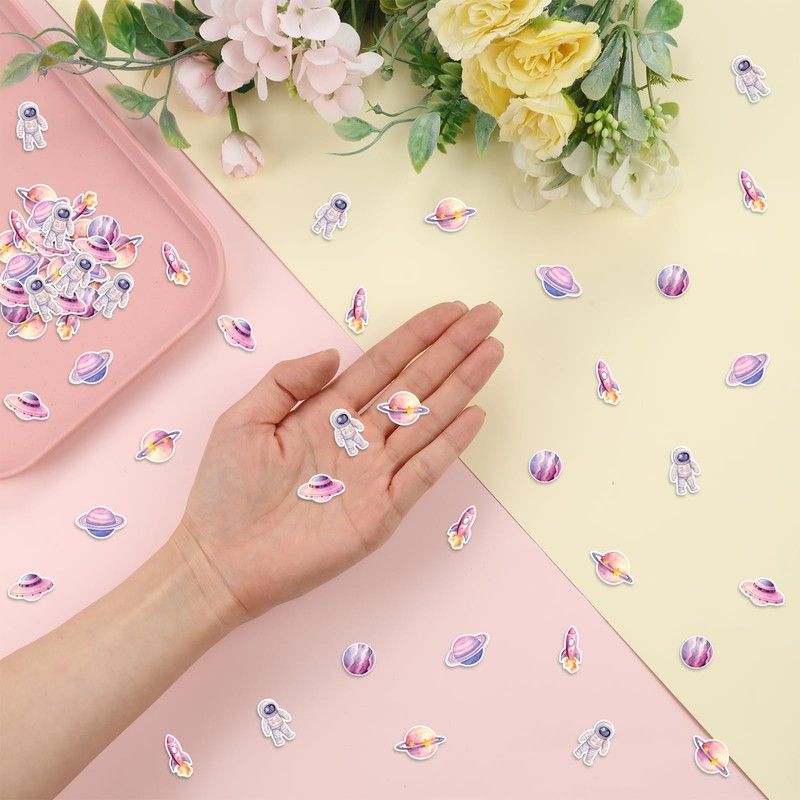 Jollyboom Outer Space Party Decorations Girl, 200pcs Pink Space Theme