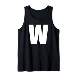 Letter "W" Bold White Capital "W" for Team Names or Words Tank Top