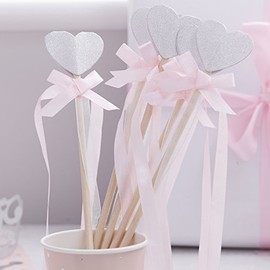 Ginger Ray Silver Glitter Princess Party Wands x 10 - Princess