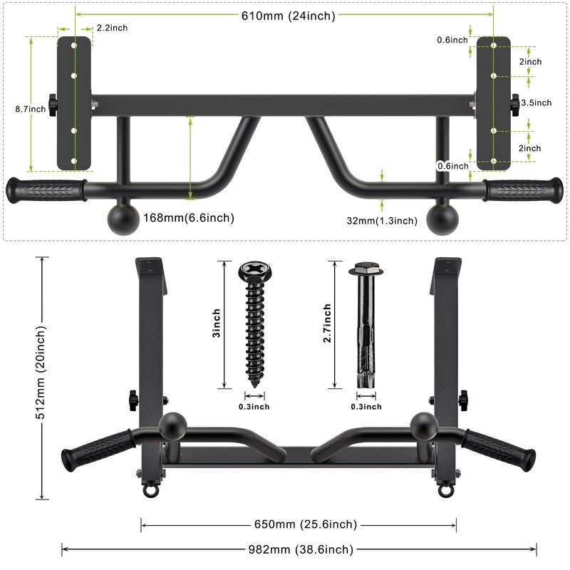 SELEWARE Heavy Duty Welded Pull Up Bar, Versatile Doorway Wall