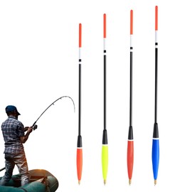 Fishing Bobbers Floats | 4X Slip Wooden Fishing Float Sets - Weighted Bobbers, Reusable Bright Fishing Buoyancy, Slim Trout Float for Night Fishing Sea Fishing