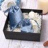 QIANF 12pcs Dusty Blue Velvet Drawstring Bags 3x4 inches Small