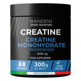Bandini® Creatine Monohydrate Mercury Free 100% Pure Powder - Supplement for Training, Sports, Gym and Pre Workout and for Recovery & Performance - Muscle Power & Strength - 100% Vegan