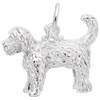 Sterling Silver Labradoodle Dog - 0.69" x 0.56" (16mm x