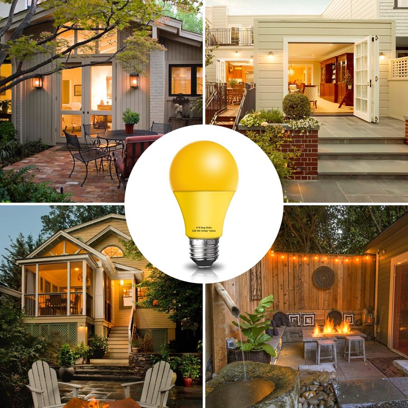 Wiyifada LED Bug Light Bulbs Outdoor 2 Pack, 9W Amber