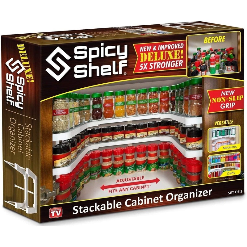 Spicy Shelf Deluxe - Expandable 2 Tiered Spice Rack Organizer