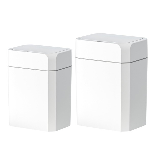 ELPHECO Bathroom Trash Can with Lid 2 Pack Motion Sensor