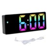 Colorful LED Digital Alarm Clock Large LED Screen Electronic Alarm