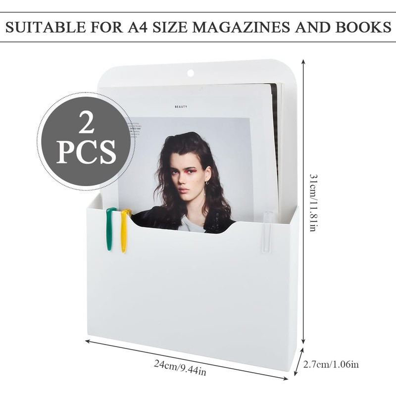 MVQPER Pack of 2 Magnetic Pen Holders, Magnetic Newspaper Holder,
