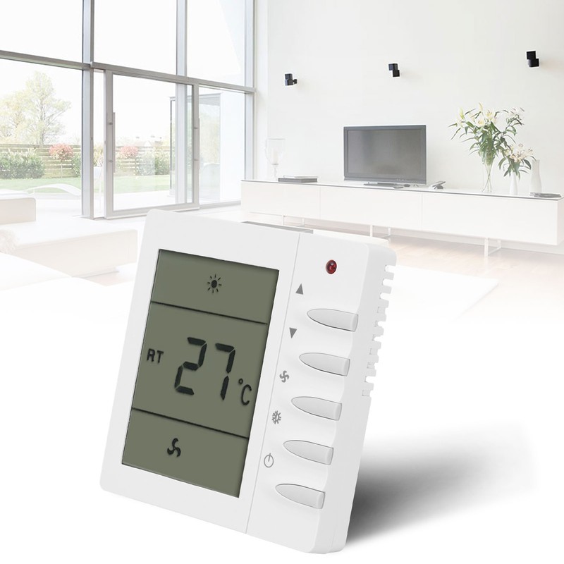 AC220V Central Air Conditioning Fan LCD Thermostat Air Conditioning Temperature