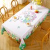 Easter Rectangle Tablecloth, Spring Floral and Bunny Table Cloths Dust-Proof