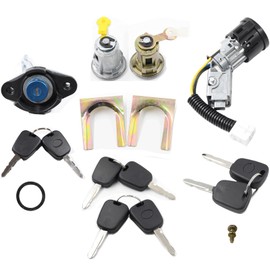 VHEUHZ 3 Sets Ignition Lock and Door Lock Set Lock Cylinder with 8 Keys Compatible with Citroen C1 Peugeot 107 Toyota Aygo 2005-2014 9170.Y8 N0501412 N0502200