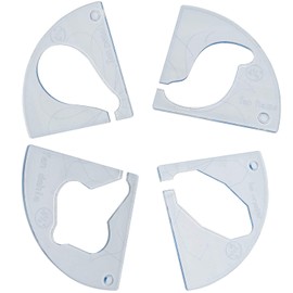 Free Motion Quilting Rulers and Templates Set, Incuding 4pcs Rulers, 1pcs Low Shank Ruler Foot, and 1pcs Seam Pressing Wheel