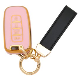 vurbemes TPU Protector Key Fob Cover Case fit for 2010-2015 Hyundai Sonata Equus Turbo Elantra Kia Sorento Key Fob (Pink)