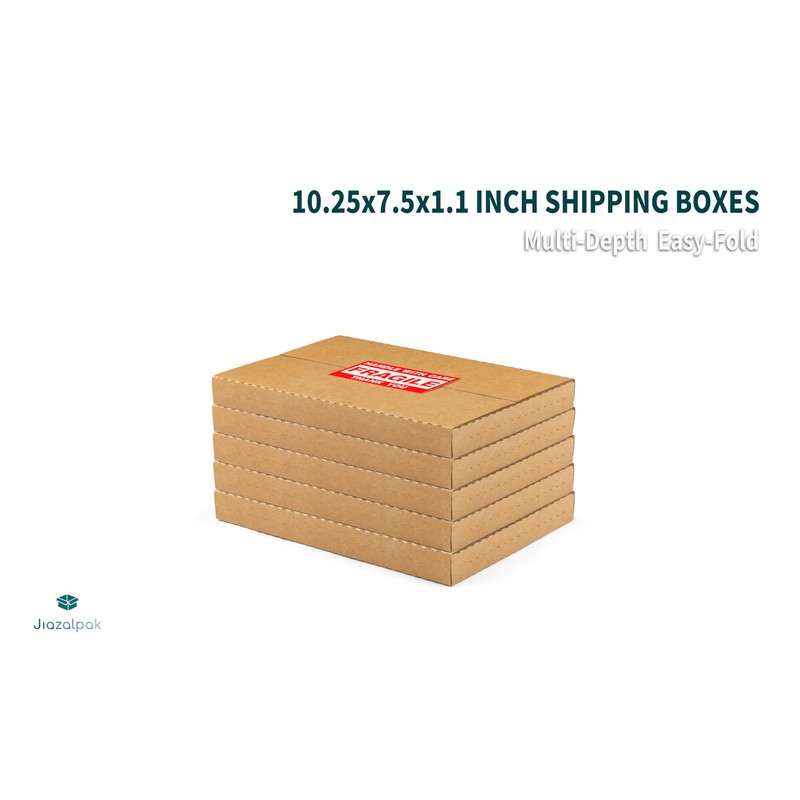 Jiazalpak Comic Book & Magazine Shipping Boxes, 10.25x7.5x1.1 Inch, 50-Pack