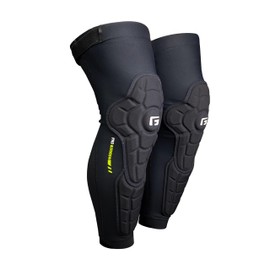 G-Form Pro-Rugged 2 Knee Shin Guards - Knee Protection for Cycling, Skating & Snow Sports - Knee & Shin Pads for Sports - Padded Compression - Black, Adult X-Large