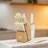 CHUSHIJI 15-Piece Kitchen Knife Set with Block, Premium High Carbon