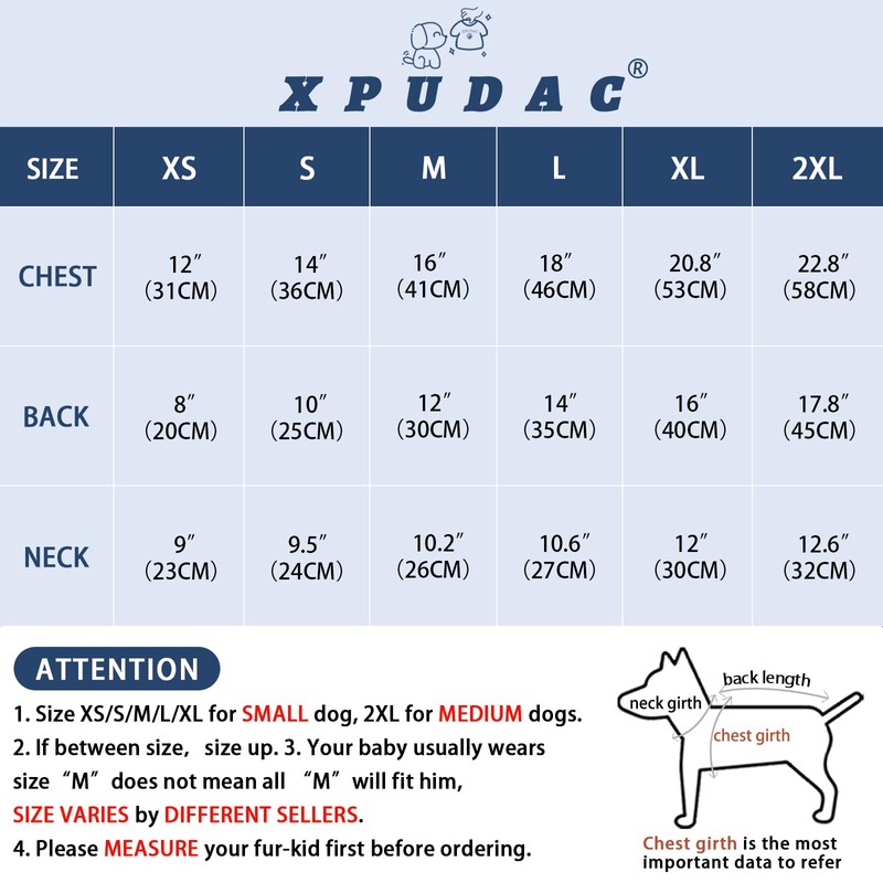 XPUDAC 2 Pack Plaid Dog Pajamas for Small Sized Dog,