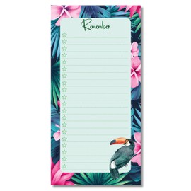 PartiKraft Tropical Toucan To Do List Notepad - 50 Sheet DL Note Pad - Remember Shopping List (1 x Notepad)