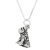 LGU Sterling Silver Oxidized Three Dimensional Shar Pei Dog Necklace