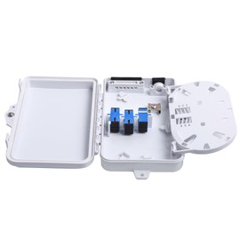 KETGUFF 6-Port Fiber Optic Distribution Box - Waterproof ABS Plastic, SC/FC/E2000 Adapters, SC/UPC Fiber Coupler