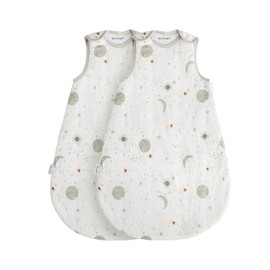 Silentnight Safe Nights Baby Sleep Bag 2.5 Tog Winter - Swaddle Wearable Blanket Sleeveless for 6-18 Months Breathable Soft Touch Cotton Jersey - 6-18 Months - Celestial, 2 Pack